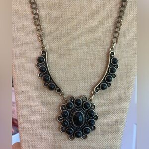 Collar Bohemian Black Stone Necklace‎